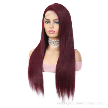 Yeswigs Virgin Indian Hair Transparent Lace Wig 13x4 Inch Clor 30# Human Hair Wig Factory Supply